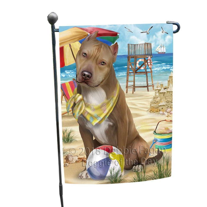 Pet Friendly Beach Pit Bull Dog Garden Flag GFLG48573