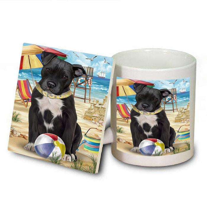 Pet Friendly Beach Pit Bull Dog Mug and Coaster Set MUC48654