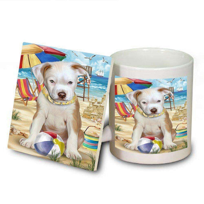 Pet Friendly Beach Pit Bull Dog Mug and Coaster Set MUC48655