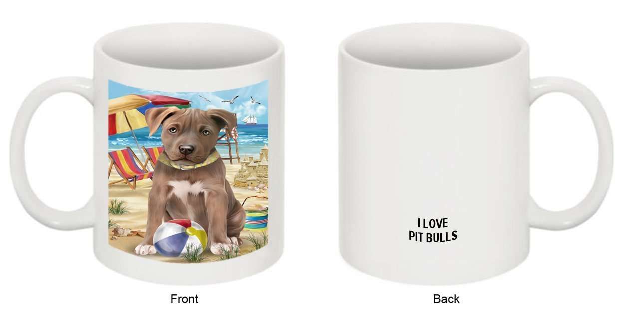 Pet Friendly Beach Pit Bull Dog Mug MUG48474