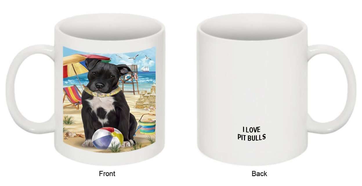 Pet Friendly Beach Pit Bull Dog Mug MUG48475