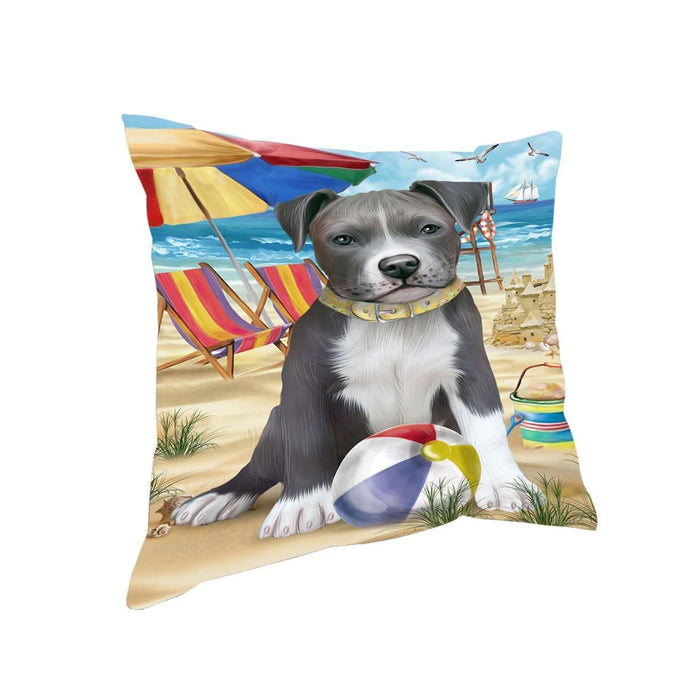 Pet Friendly Beach Pit Bull Dog Pillow PIL50496