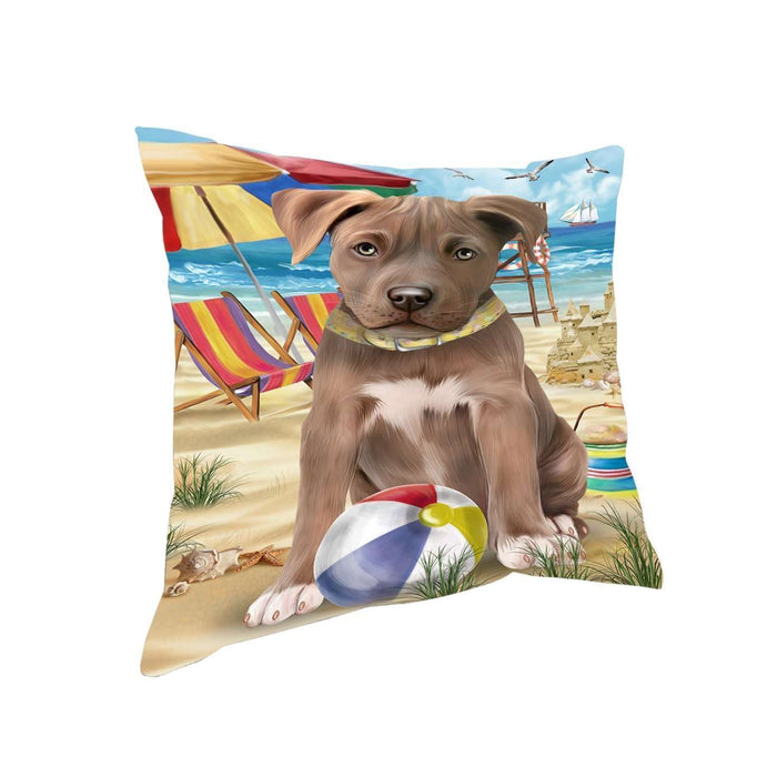Pet Friendly Beach Pit Bull Dog Pillow PIL50500