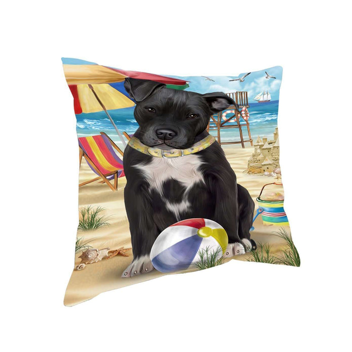 Pet Friendly Beach Pit Bull Dog Pillow PIL50504