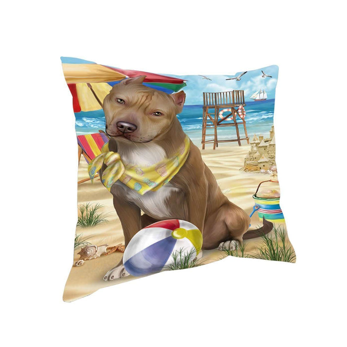 Pet Friendly Beach Pit Bull Dog Pillow PIL50512