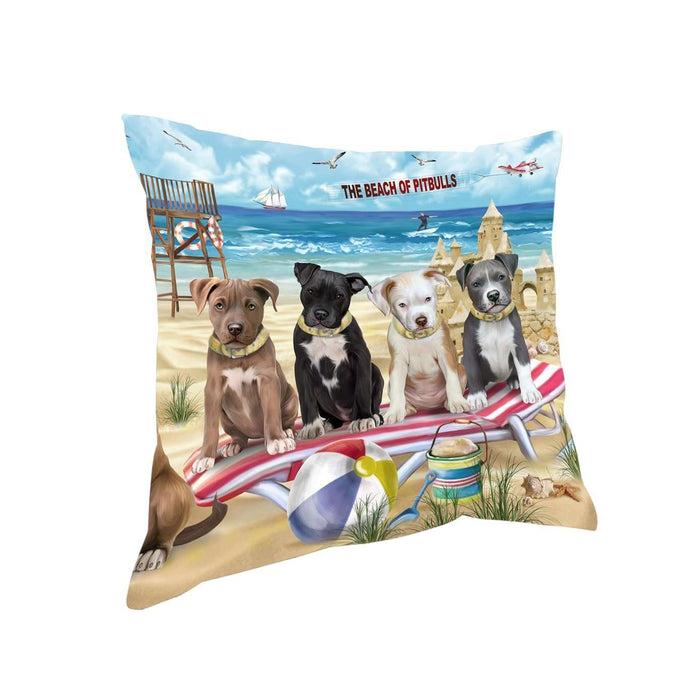 Pet Friendly Beach Pit Bulls Dog Pillow PIL50492