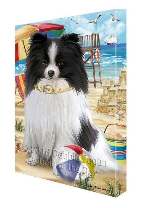 Pet Friendly Beach Pomeranian Dog Canvas Wall Art CVS66418