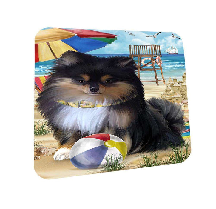 Pet Friendly Beach Pomeranian Dog Coasters Set of 4 CST50030 Coasters Set of 4 CST50030