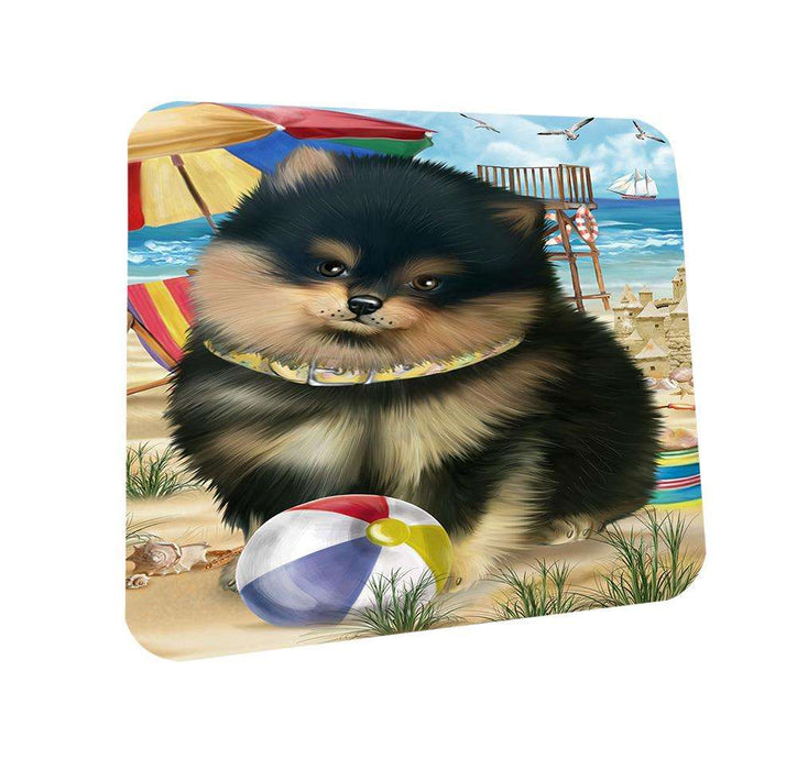 Pet Friendly Beach Pomeranian Dog Coasters Set of 4 CST50031 Coasters Set of 4 CST50031