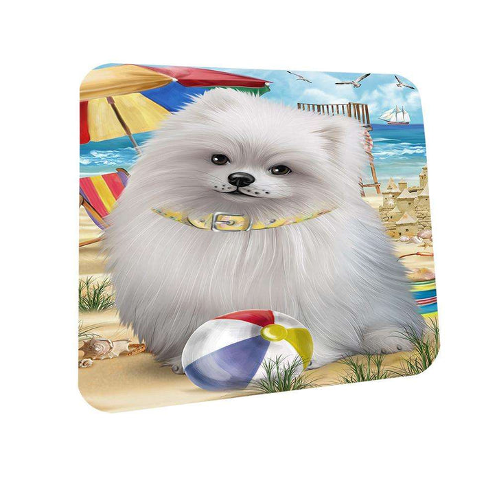 Pet Friendly Beach Pomeranian Dog Coasters Set of 4 CST50032 Coasters Set of 4 CST50032