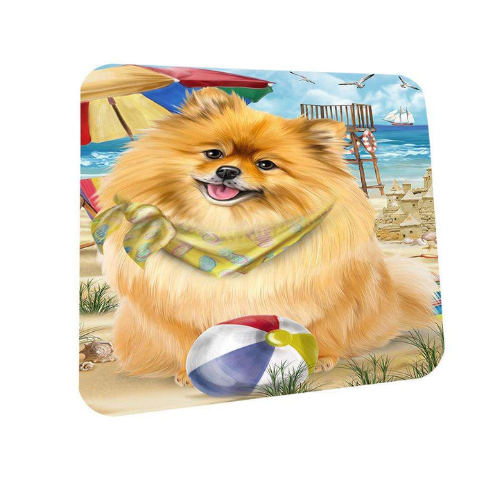 Pet Friendly Beach Pomeranian Dog Coasters Set of 4 CST50034 Coasters Set of 4 CST50034