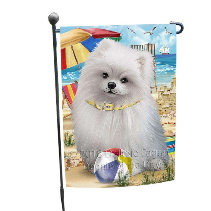 Pet Friendly Beach Pomeranian Dog Garden Flag GFLG49902