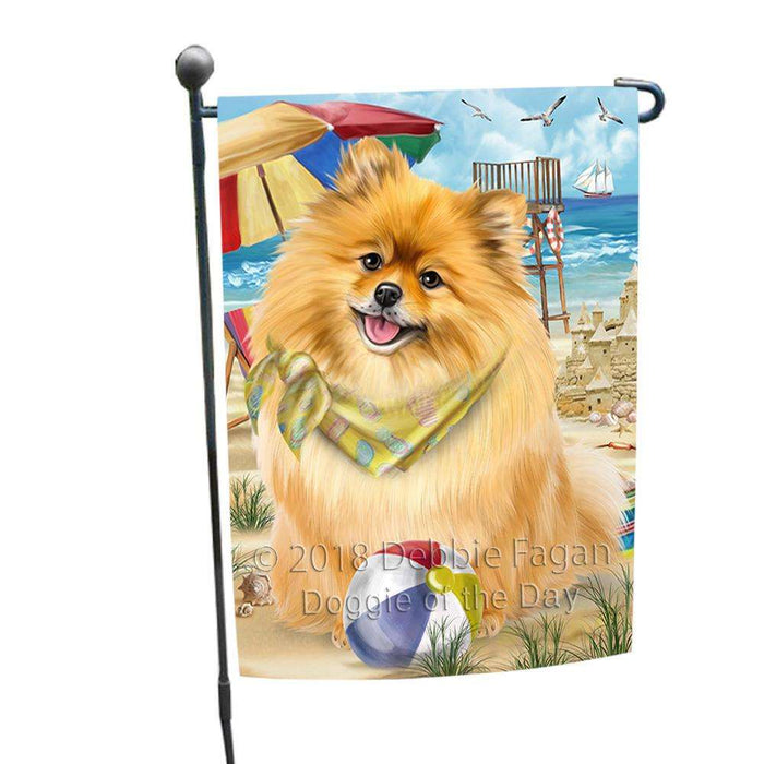 Pet Friendly Beach Pomeranian Dog Garden Flag GFLG49904