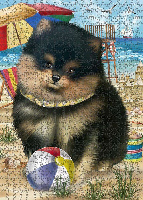 Pet Friendly Beach Pomeranian Dog Puzzle with Photo Tin PUZL53922