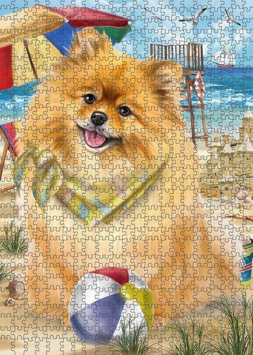 Pet Friendly Beach Pomeranian Dog Puzzle with Photo Tin PUZL53931