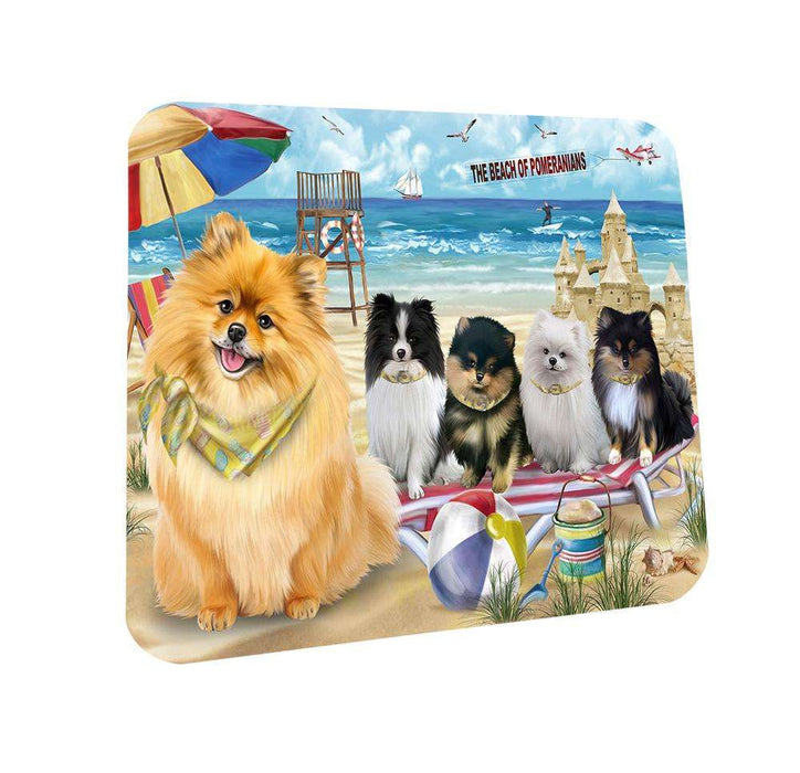 Pet Friendly Beach Pomeranians Dog Coasters Set of 4 CST50029 Coasters Set of 4 CST50029