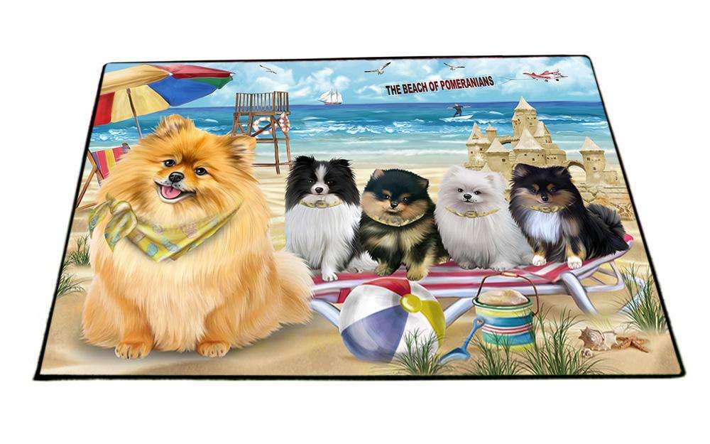 Pet Friendly Beach Pomeranians Dog Floormat FLMS50274