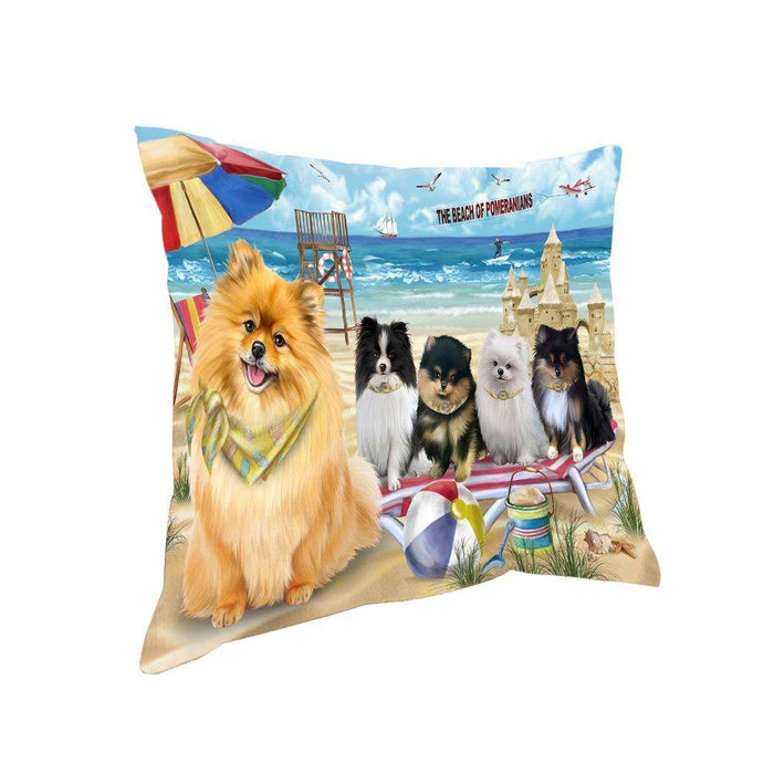 Pet Friendly Beach Pomeranians Dog Pillow PIL56136