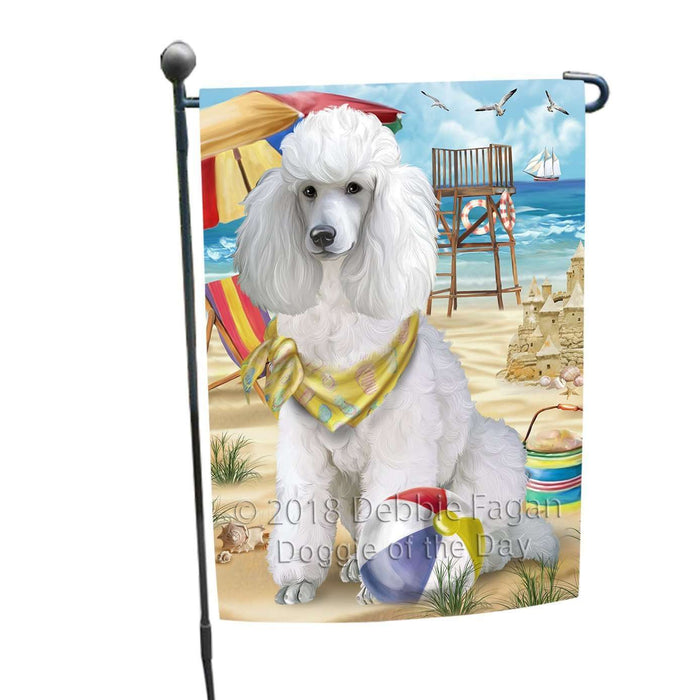 Pet Friendly Beach Poodle Dog Garden Flag GFLG48579