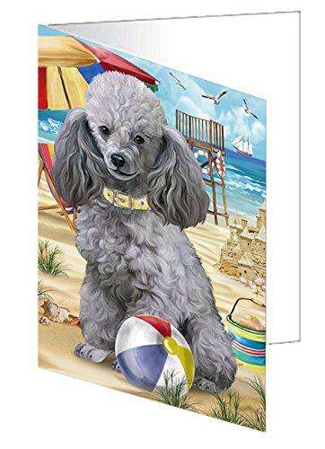 Pet Friendly Beach Poodle Dog Handmade Artwork Assorted Pets Greeting Cards and Note Cards with Envelopes for All Occasions and Holiday Seasons GCD50027