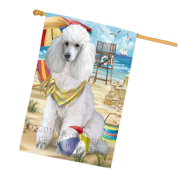 Pet Friendly Beach Poodle Dog House Flag FLG48635