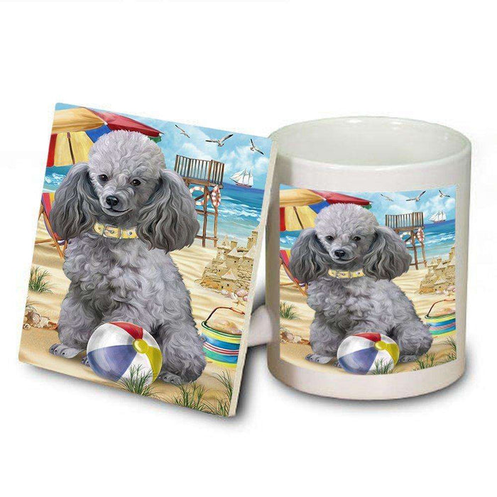 Pet Friendly Beach Poodle Dog Mug and Coaster Set MUC48658
