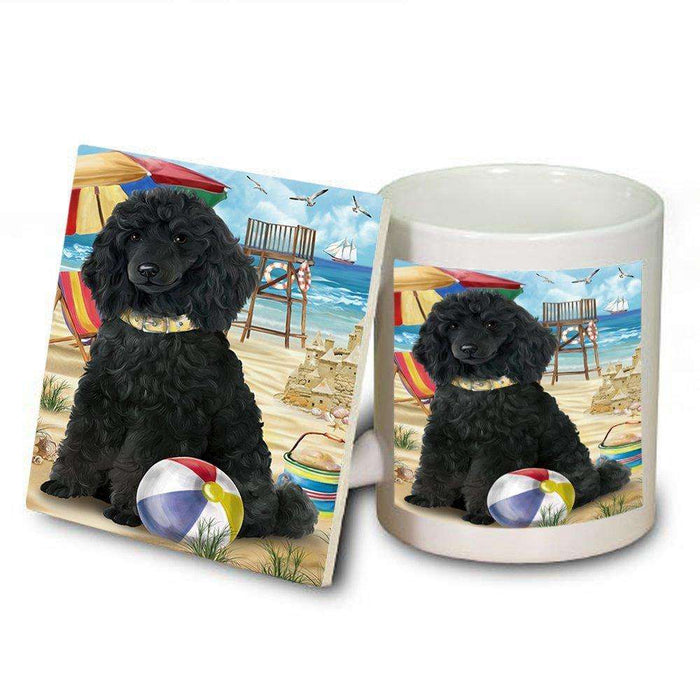 Pet Friendly Beach Poodle Dog Mug and Coaster Set MUC48661