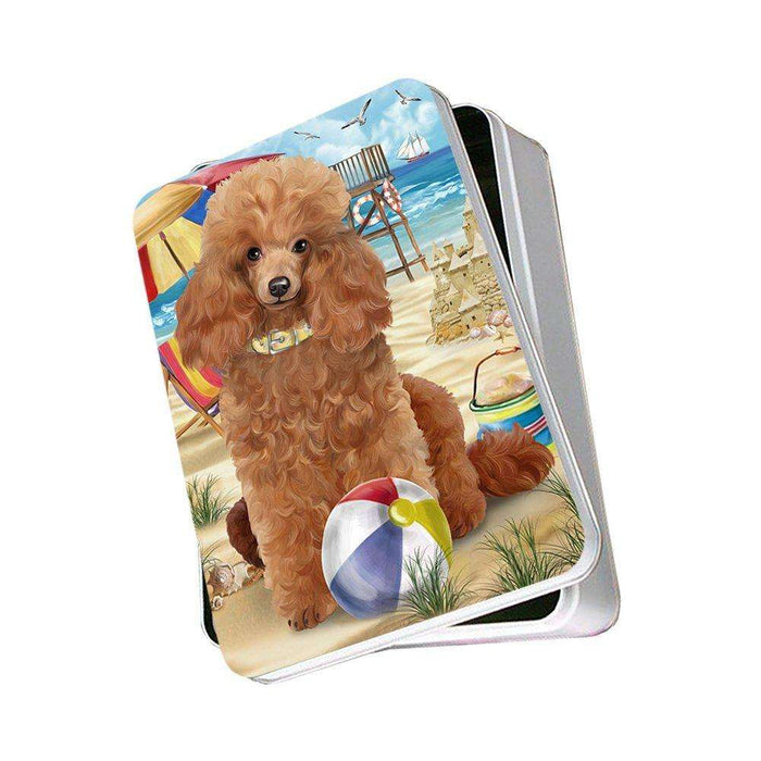 Pet Friendly Beach Poodle Dog Photo Storage Tin PITN48667