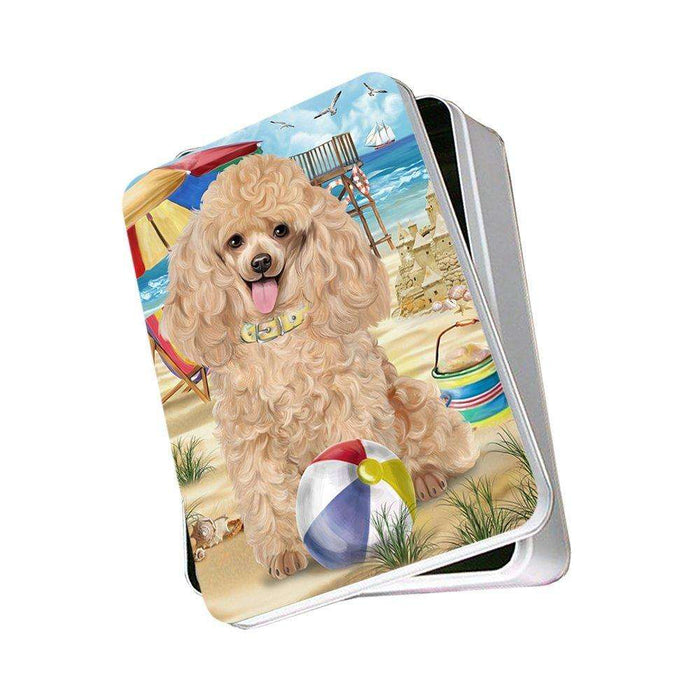 Pet Friendly Beach Poodle Dog Photo Storage Tin PITN48668