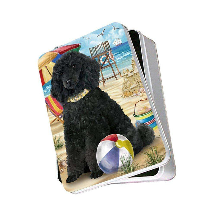 Pet Friendly Beach Poodle Dog Photo Storage Tin PITN48669