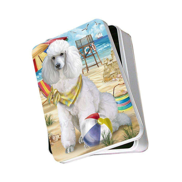 Pet Friendly Beach Poodle Dog Photo Storage Tin PITN48670