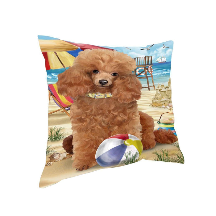 Pet Friendly Beach Poodle Dog Pillow PIL50524