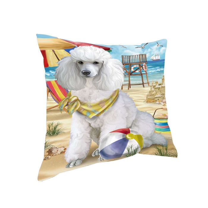 Pet Friendly Beach Poodle Dog Pillow PIL50536