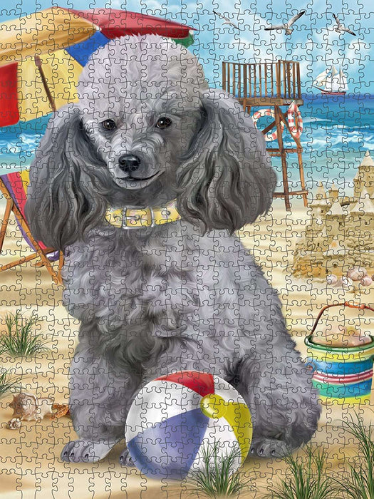Pet Friendly Beach Poodle Dog Puzzle with Photo Tin PUZL49704