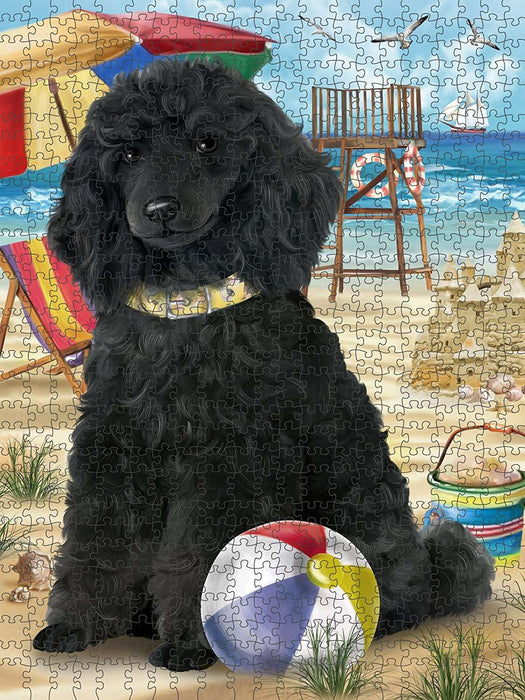 Pet Friendly Beach Poodle Dog Puzzle with Photo Tin PUZL49713