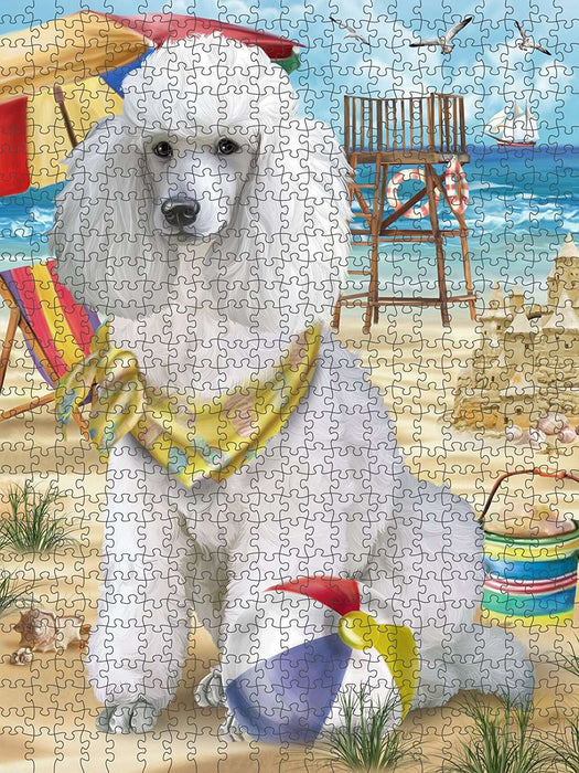 Pet Friendly Beach Poodle Dog Puzzle with Photo Tin PUZL49716