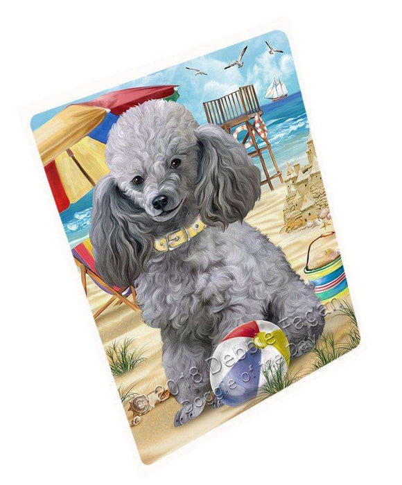 Pet Friendly Beach Poodle Dog Tempered Cutting Board C49692