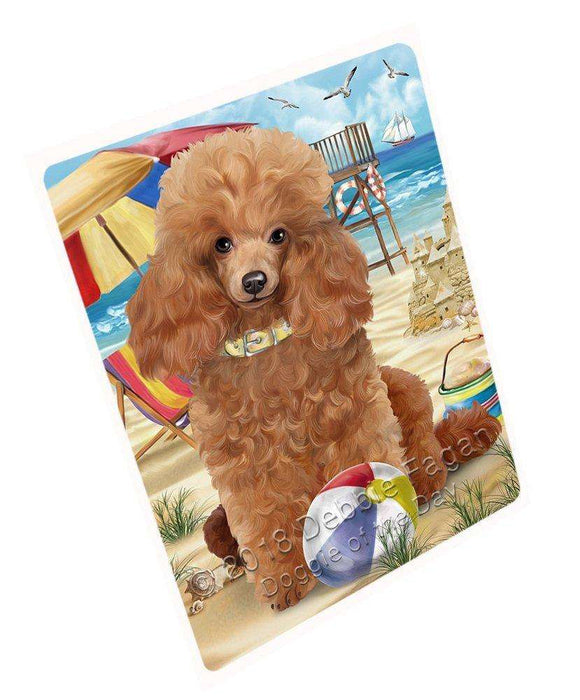 Pet Friendly Beach Poodle Dog Tempered Cutting Board C49695