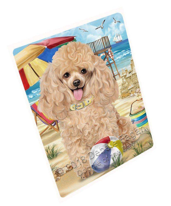 Pet Friendly Beach Poodle Dog Tempered Cutting Board C49698