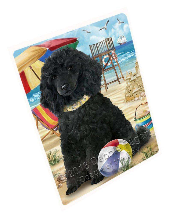 Pet Friendly Beach Poodle Dog Tempered Cutting Board C49701