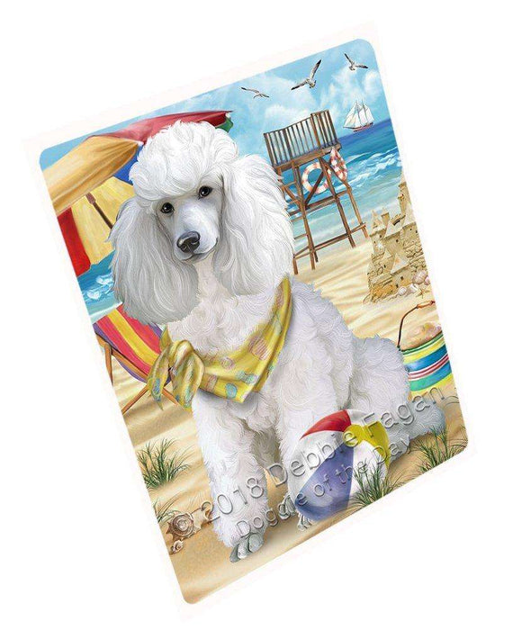 Pet Friendly Beach Poodle Dog Tempered Cutting Board C49704