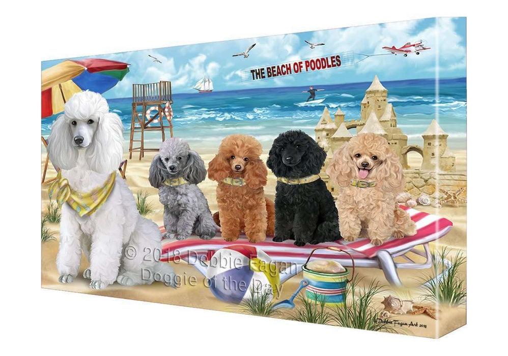 Pet Friendly Beach Poodles Dog Canvas Wall Art CVS53058