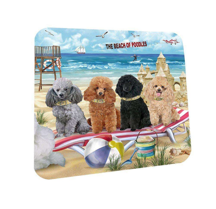 Pet Friendly Beach Poodles Dog Coasters Set of 4 CST48624