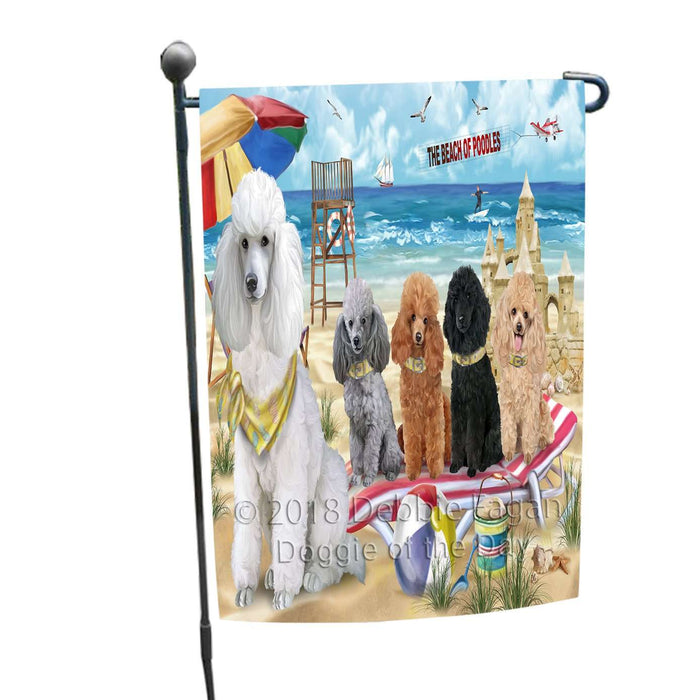 Pet Friendly Beach Poodles Dog Garden Flag GFLG48574