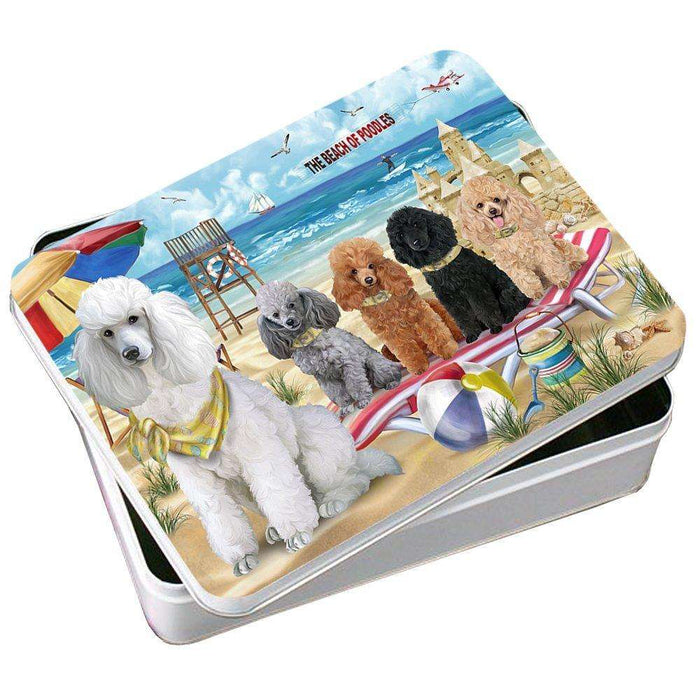 Pet Friendly Beach Poodles Dog Photo Storage Tin PITN48665