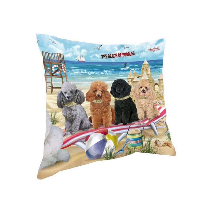 Pet Friendly Beach Poodles Dog Pillow PIL50516