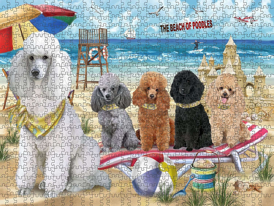 Pet Friendly Beach Poodles Dog Puzzle with Photo Tin PUZL49701