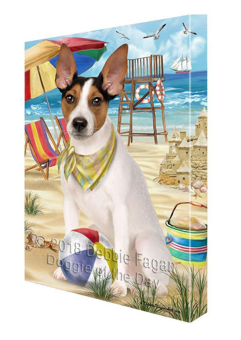 Pet Friendly Beach Rat Terrier Dog Canvas Wall Art CVS66481