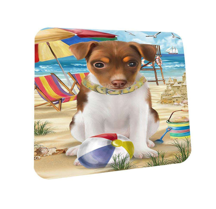 Pet Friendly Beach Rat Terrier Dog Coasters Set of 4 CST50037 Coasters Set of 4 CST50037