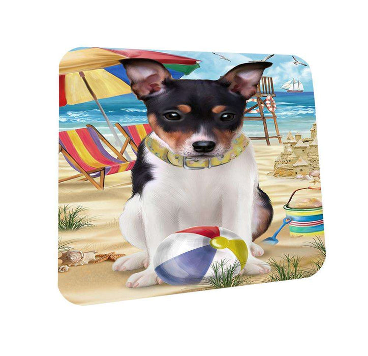 Pet Friendly Beach Rat Terrier Dog Coasters Set of 4 CST50039 Coasters Set of 4 CST50039